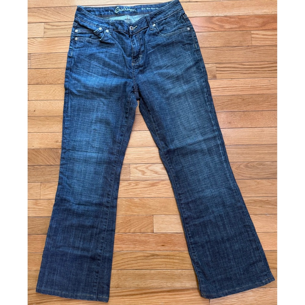 Salt Works NYC Womens Mid Rise Bootcut Jeans Dark Wash Denim Size 6